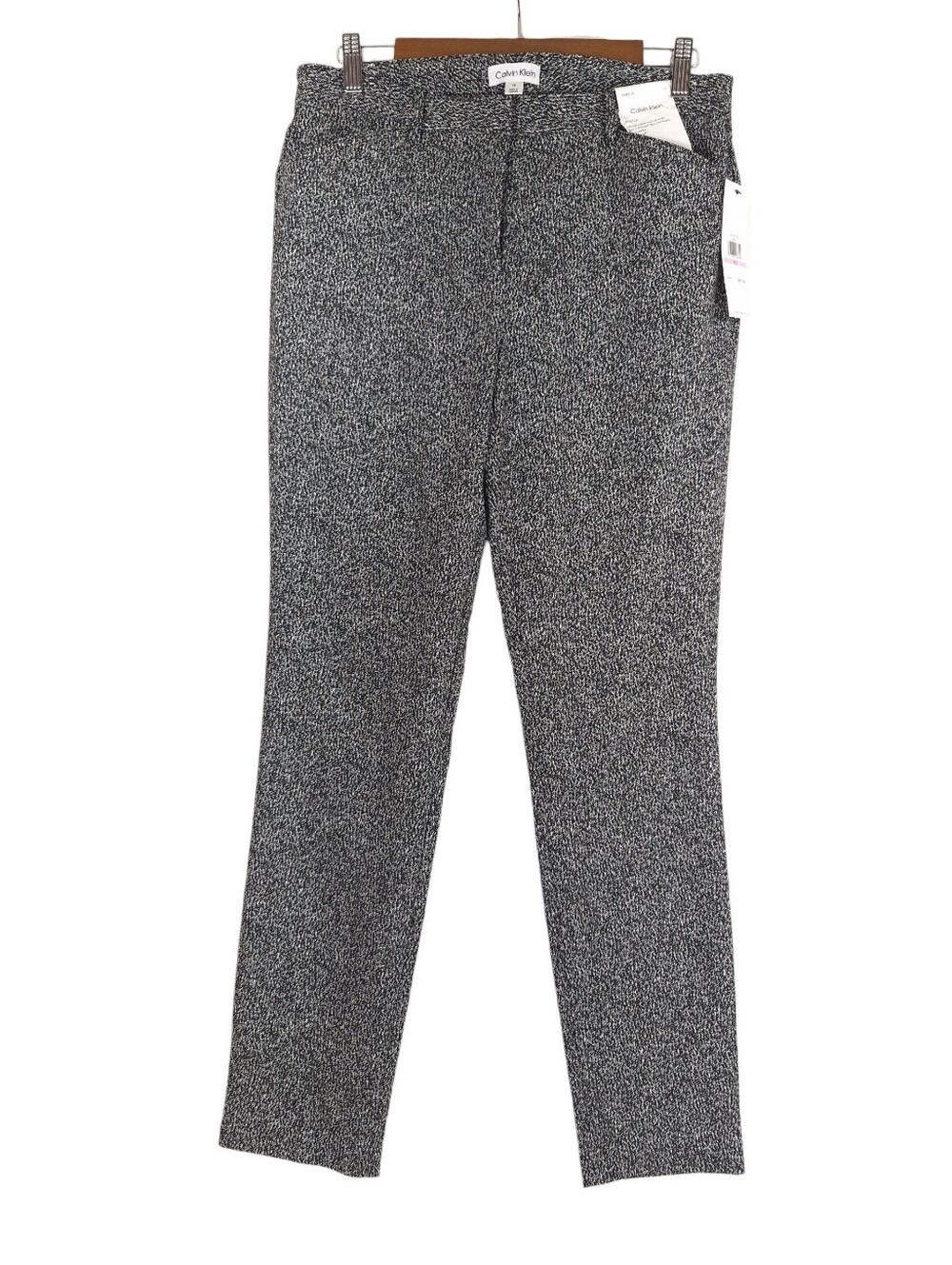 Calvin Klein Suit Womens Black White Ankle Pants Stretch Slim Tapered - Size 10